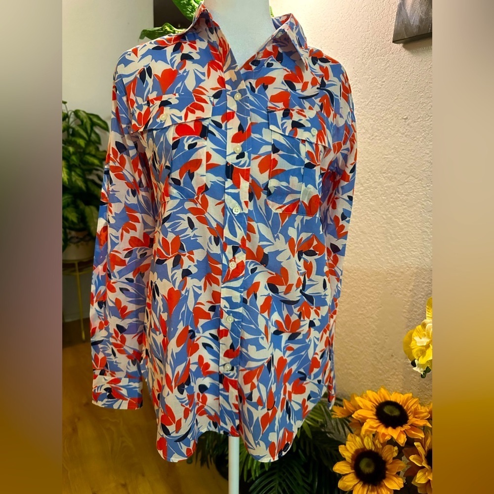 Lauren Ralph Lauren multicolor button down shirt petite size S/P